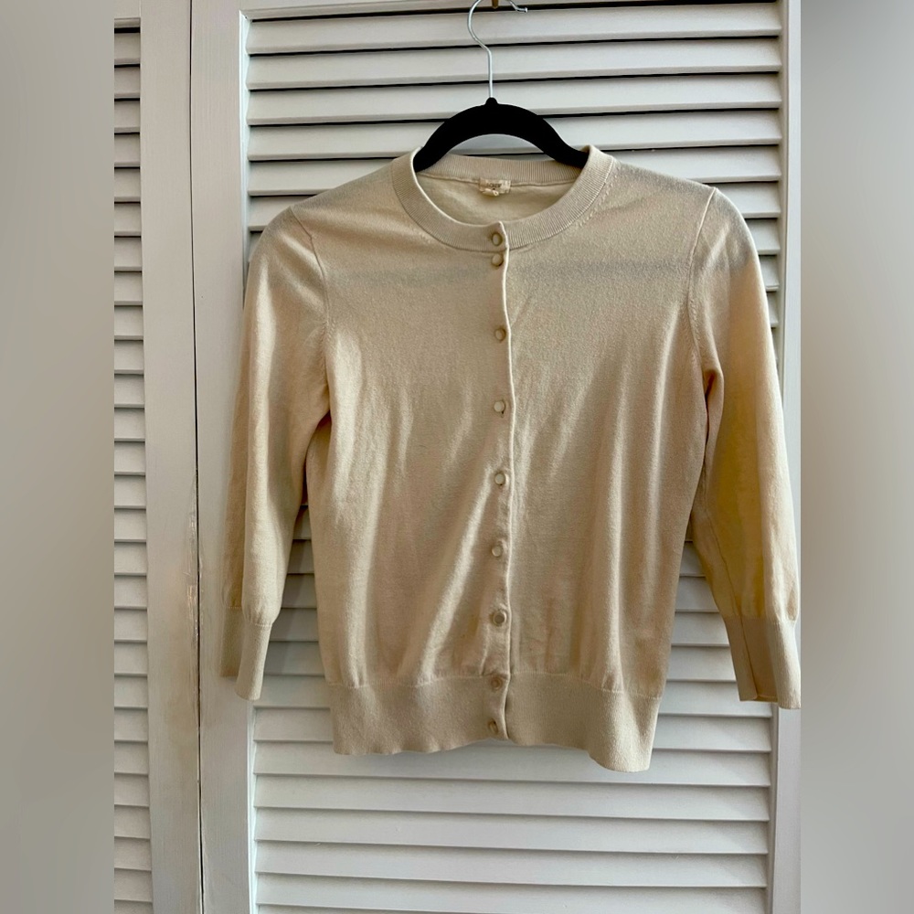 J. Crew Cotton 3/4 Sleeve Cardigan